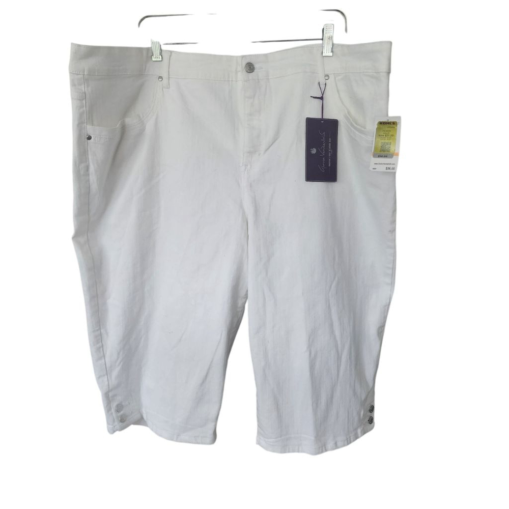 Gloria Vanderbilt White Skimmer Shorts Size 24W, New.with Tags - Picture 2 of 6